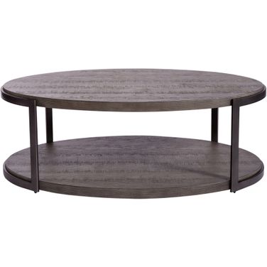 Modern View Oval Cocktail Table In Gauntlet Gray
