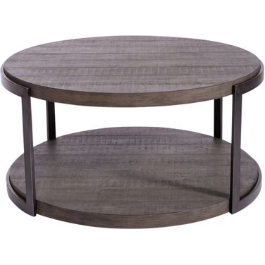 Modern View Round Cocktail Table In Gauntlet Gray