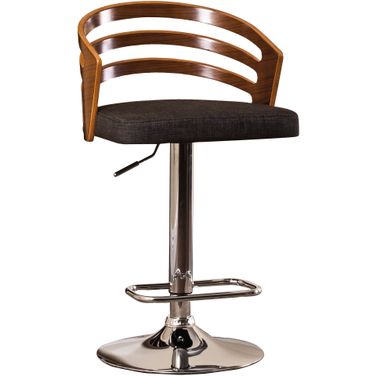 Modern Wood Swivel Bar Stool In Black/Brown
