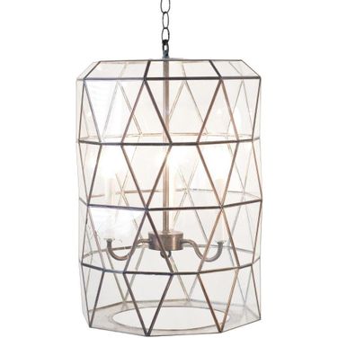 Moderna Glass Facet 3 Light Lantern