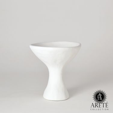 Modernist Urn In White Plaster