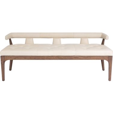 Moderno Bench In Ivory Marble Leather