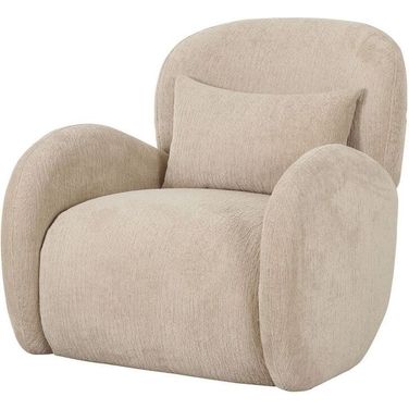 Moderno Plush Comfort Accent Chair With Matching Cushion In Beige