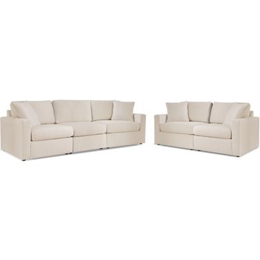 Modmax 3-Piece Sectional Sofa and 2-Piece Sectional Loveseat In Oyster