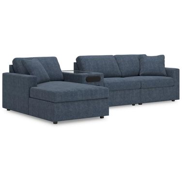 Modmax 4-Piece LAF Sectional with Audio Console In Ink