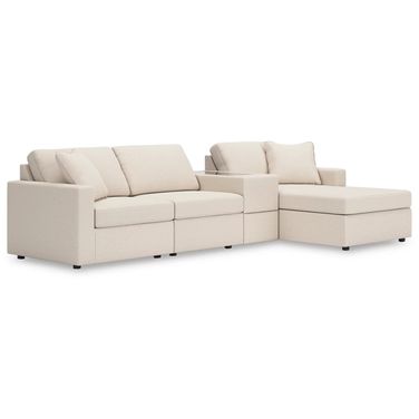 Modmax 4-Piece RAF Sectional with Storage Console In Oyster