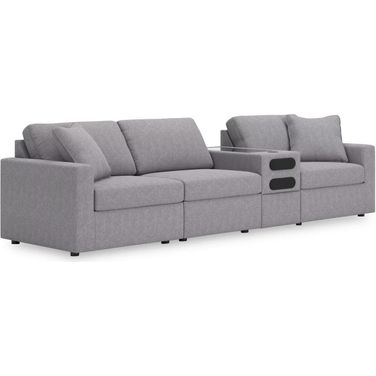 Modmax 4-Piece Sectional with Audio Console In Granite