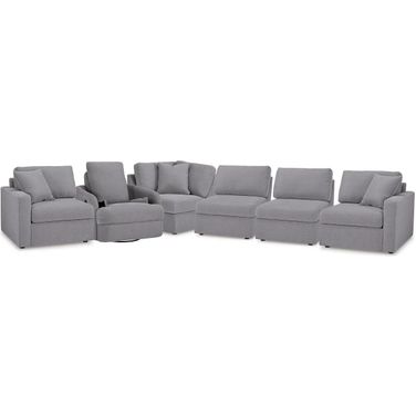 Modmax 5-Piece Sectional and Swivel Glider Recliner In Granite