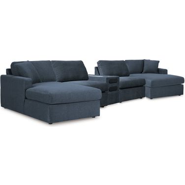Modmax 5 Piece Sectional with Audio Console In Ink