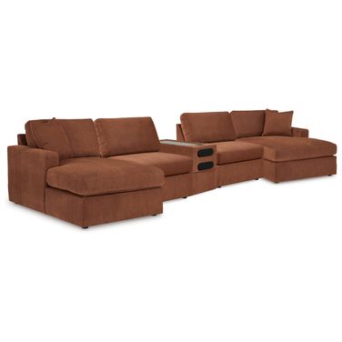 Modmax 5 Piece Sectional with Audio Console In Spice