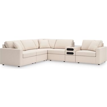 Modmax 6-Piece Audio Console With Storage Sectional In Oyster