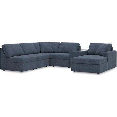 Modmax 6-Piece RAF Sectional with Storage Console In Ink