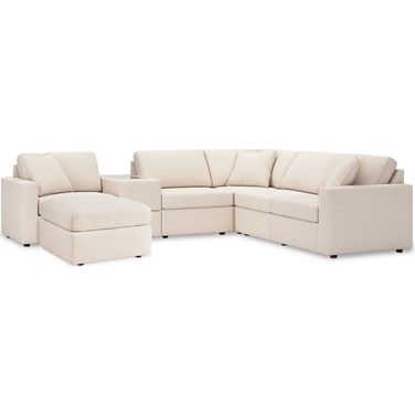 Modmax 6-Piece Sectional and Ottoman In Oyster