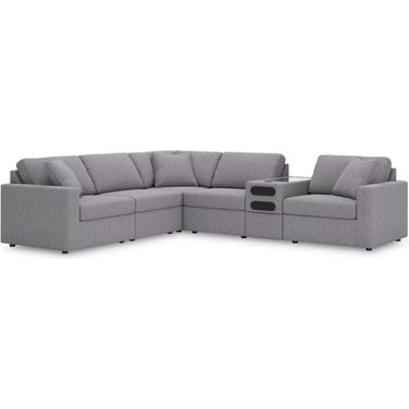 Modmax 6-Piece Sectional with Audio Console In Granite