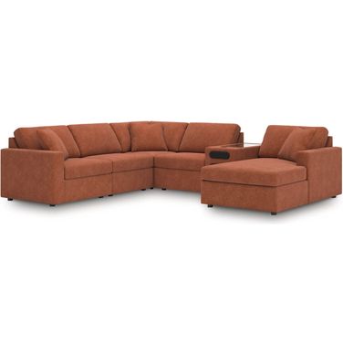 Modmax 6-Piece Sectional with Audio System and Chaise In Spice