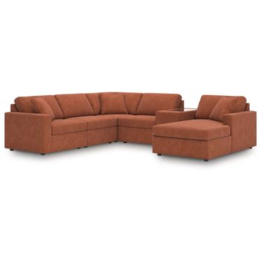 Modmax 6-Piece Sectional with Chaise In Spice