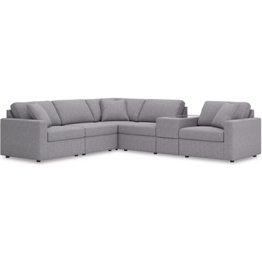 Modmax 6-Piece Sectional with Storage Console In Granite