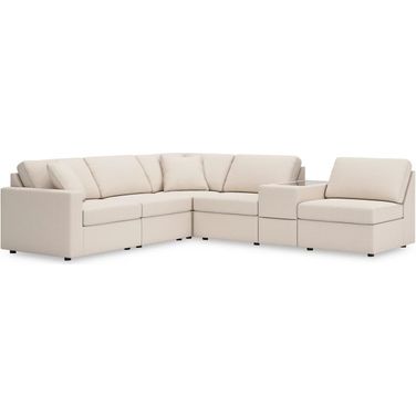 Modmax 6-Piece Sectional with Storage Console In Oyster
