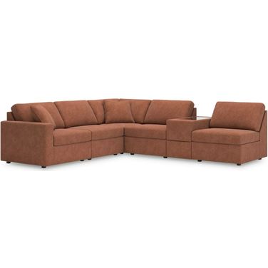 Modmax 6-Piece Sectional with Storage Console In Spice