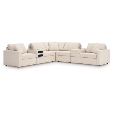 Modmax 7-Piece Balanced Sectional with Audio and Storage Consoles In Oyster