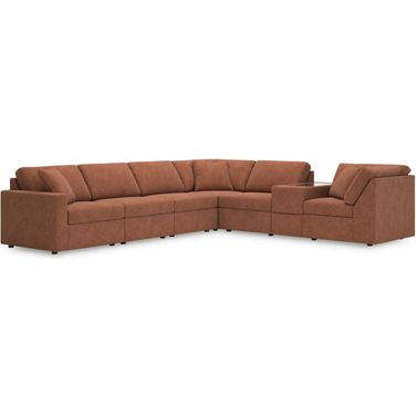 Modmax 7-Piece RAF Sectional with Storage Console In Spice