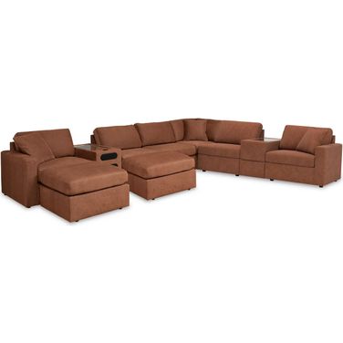 Modmax 8-Piece Sectional and 2 Ottomans In Spice