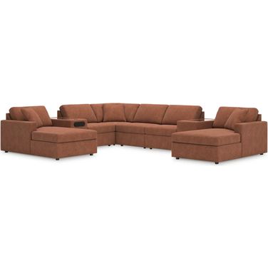Modmax 8-Piece Sectional with 2 Console In Spice