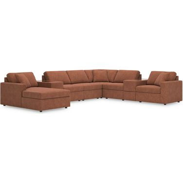 Modmax 8-Piece Sectional with Storage Console In Spice