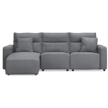 ModMax II 3-Piece Reclining Sofa Chaise In Salt & Pepper