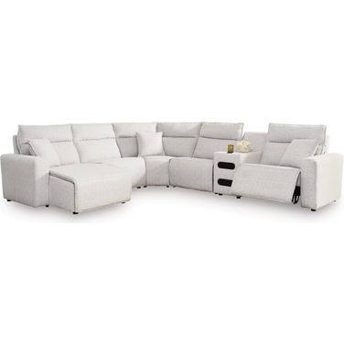 ModMax II 6-Piece Reclining Sectional with LAF Chaise and Audio Console In Stone