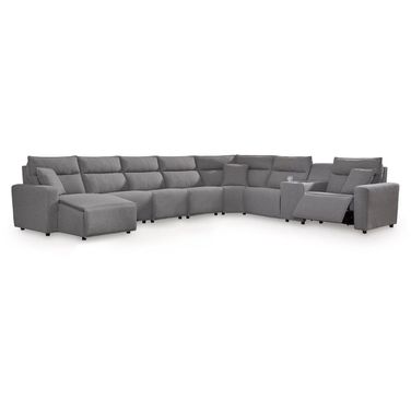 ModMax II 8-Piece Power Reclining Sectional with Console In Salt and Pepper