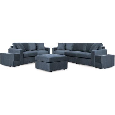 Modmax Living Room Set with Ottoman In Ink