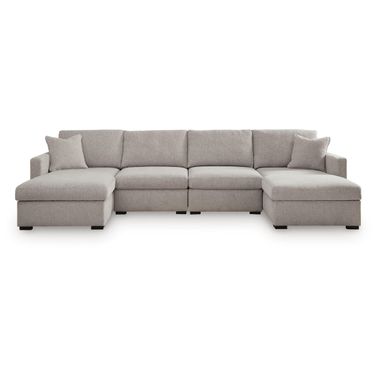 Modmax Luxe 4-Piece Double Chaise Sectional In Flint