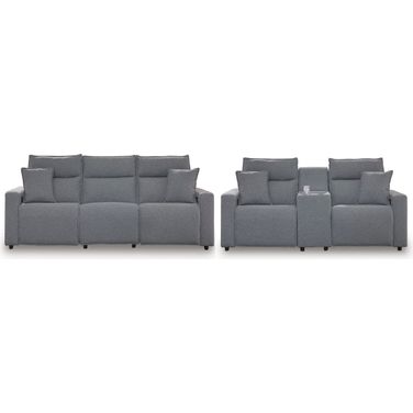 Modmax Power Reclining Living Room Set In Salt and Pepper