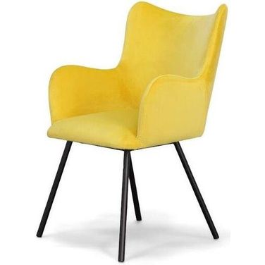 Modrest Barrett Modern Yellow Velvet Dining Chair