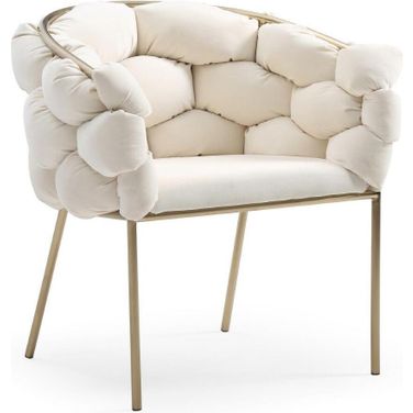 Modrest Debra Modern White Fabric Dining Chair