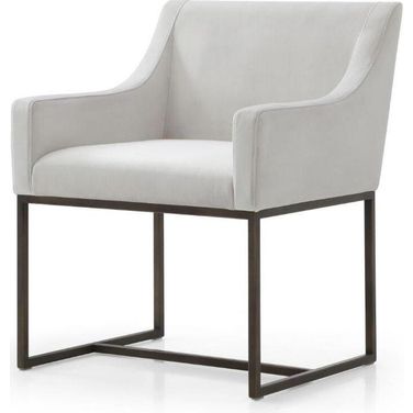 Modrest Elijah Modern Beige And Copper Antique Brass Dining Chair
