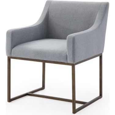 Modrest Elijah Modern Grey And Copper Antique Brass Dining Chair