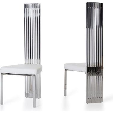 Modrest Elise Modern White Leatherette Dining Chair