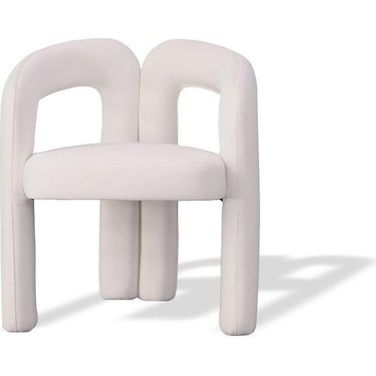 Modrest Ellen Glam White Velvet Dining Chair