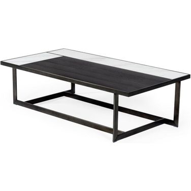Modrest Fargo Modern Ceramic And Grey Walnut Coffee Table