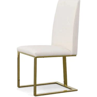 Modrest Frankie Contemporary White And Gold Dining Chair