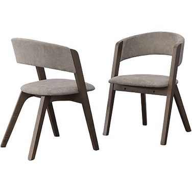 Modrest Grover Modern Grey And Dark Wenge Dining Chair Set Of 2