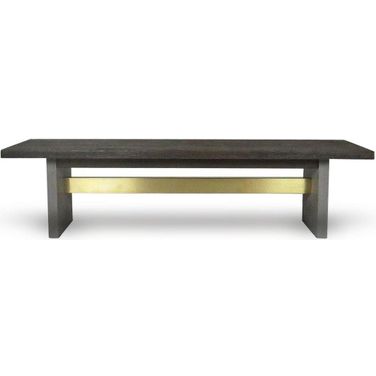 Modrest June Modern Dark Grey Concrete And Walnut Dining Bench