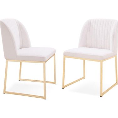 Modrest Muir Modern White Sherpa Dining Chair Set Of 2