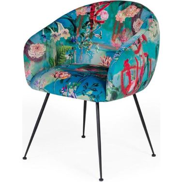 Modrest Roxann Contemporary Floral Velvet Dining Chair