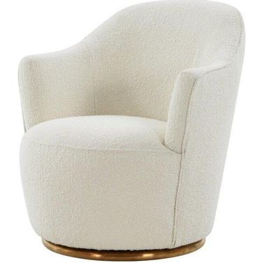 Modrest Vera Modern Sherpa Swivel Accent Chair