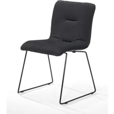 Modrest Yannis Modern Dark Grey Fabric Dining Chair Set Of 2