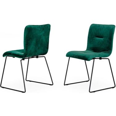 Modrest Yannis Modern Green Fabric Dining Chair Set Of 2