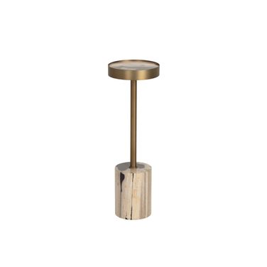 Mogun End Table In Antique Brass and Black